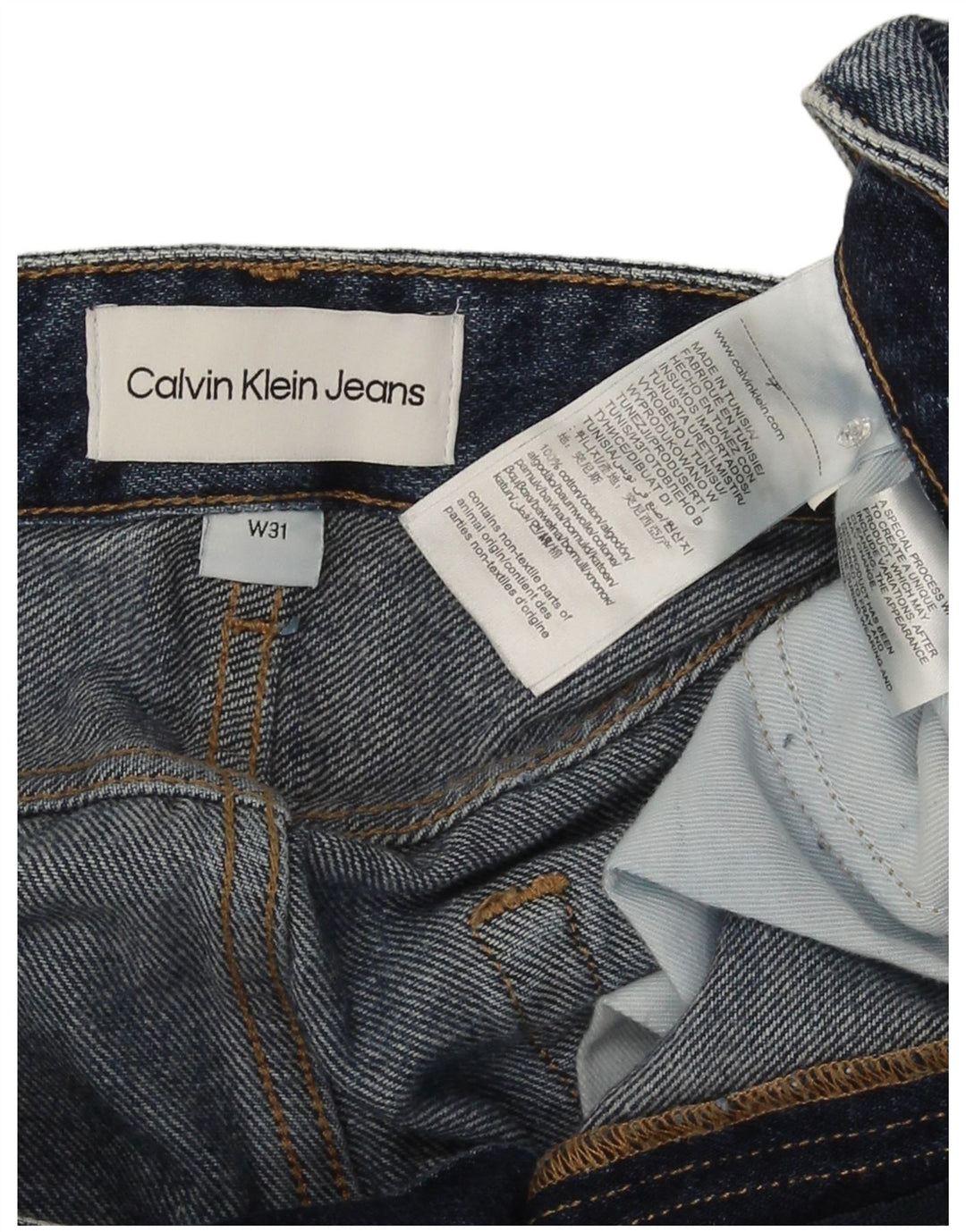 Calvin Klein Herren Distressed Slim Jeans W31 L26 Blaue Baumwolle