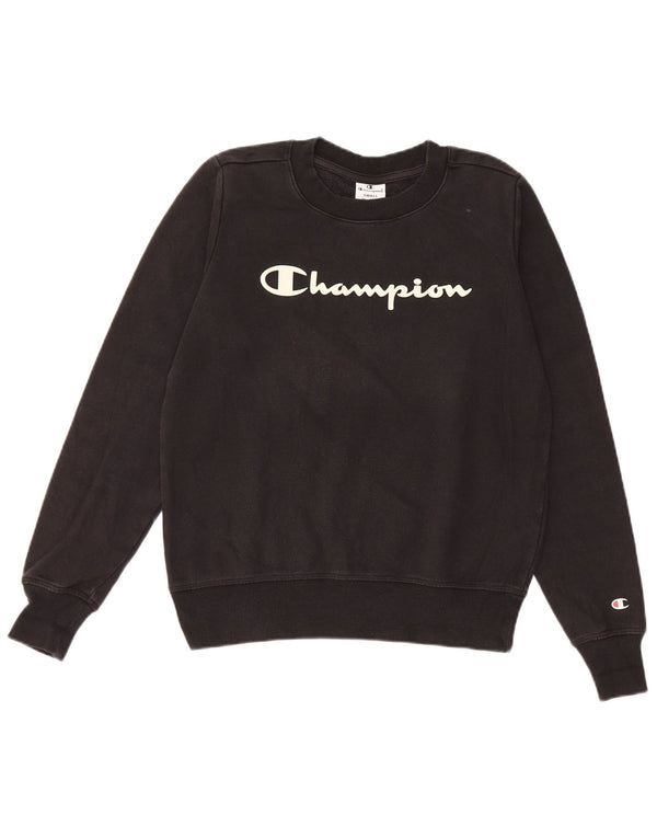 Champion Damen-Sweatshirt mit Grafik, UK 10, Größe S, Schwarz, Baumwolle
