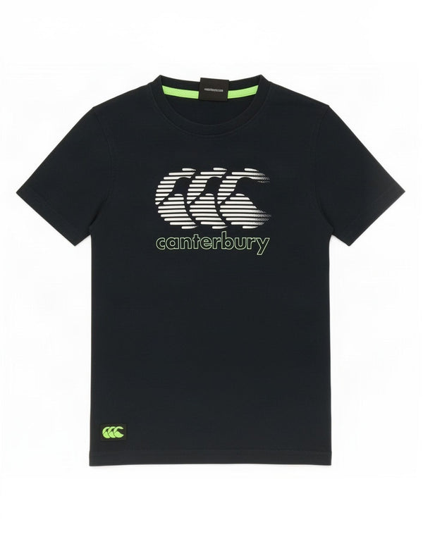 Canterbury T-Shirt mit Grafik für Jungen, 7–8 Jahre, schwarze Baumwolle