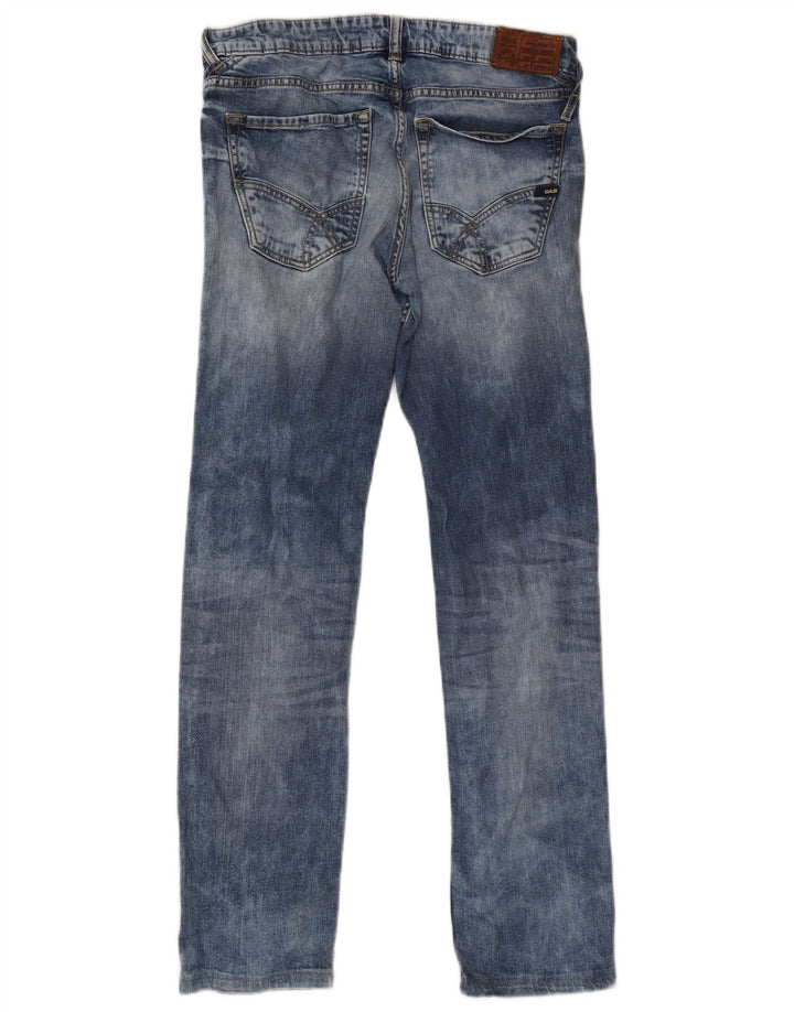Gas Damen Straight Jeans W32 L30 Blaue Baumwolle