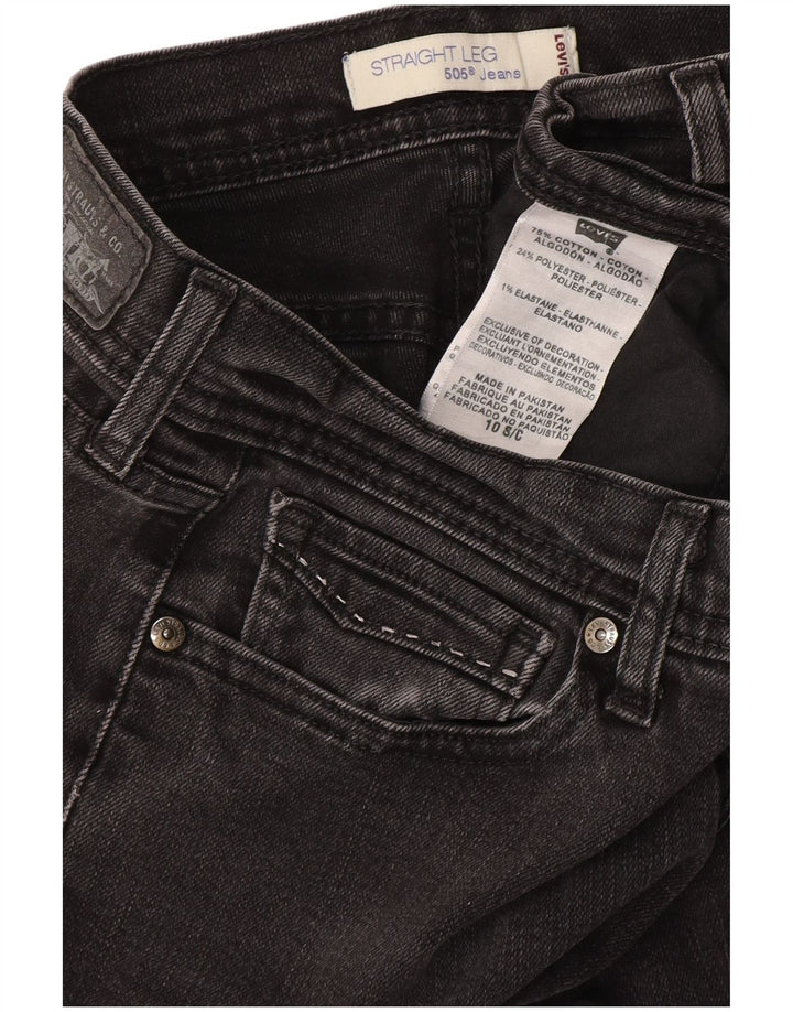 Levi's Mädchen 505 9–10 Jahre W27 L28 Graue Baumwolle