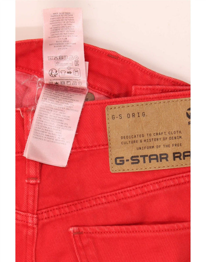 G-Star Herren 3D Arc verkürzte Jeans W25 L25 rote Baumwolle