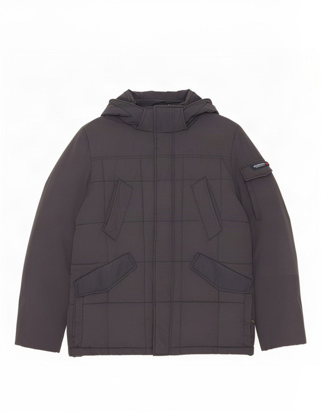 Woolrich Herren-Jacke mit Kapuze, gepolstert, UK 40, Größe L, marineblaues Nylon