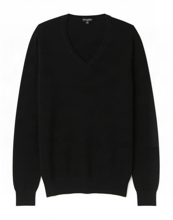 Massimo Dutti Damen-Pullover mit V-Ausschnitt, Gr. 10, Größe S, Schwarz