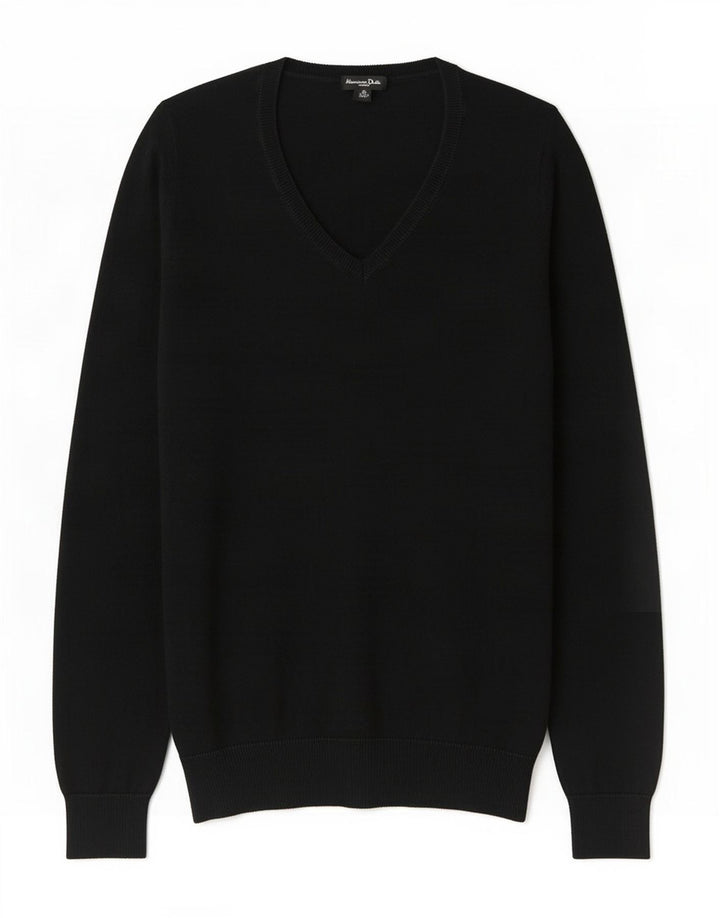 Massimo Dutti Damen-Pullover mit V-Ausschnitt, Gr. 10, Größe S, Schwarz
