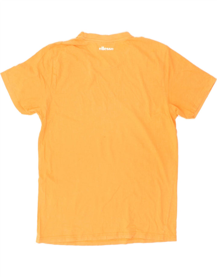 ELLESSE Womens Graphic T-Shirt Top UK 12 Medium Orange Cotton Vintage Ellesse and Second-Hand Ellesse from Messina Hembry 