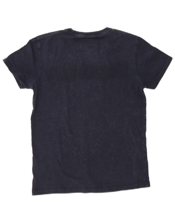 Superdry Mens Graphic T-Shirt Top Medium Navy Blue Cotton
