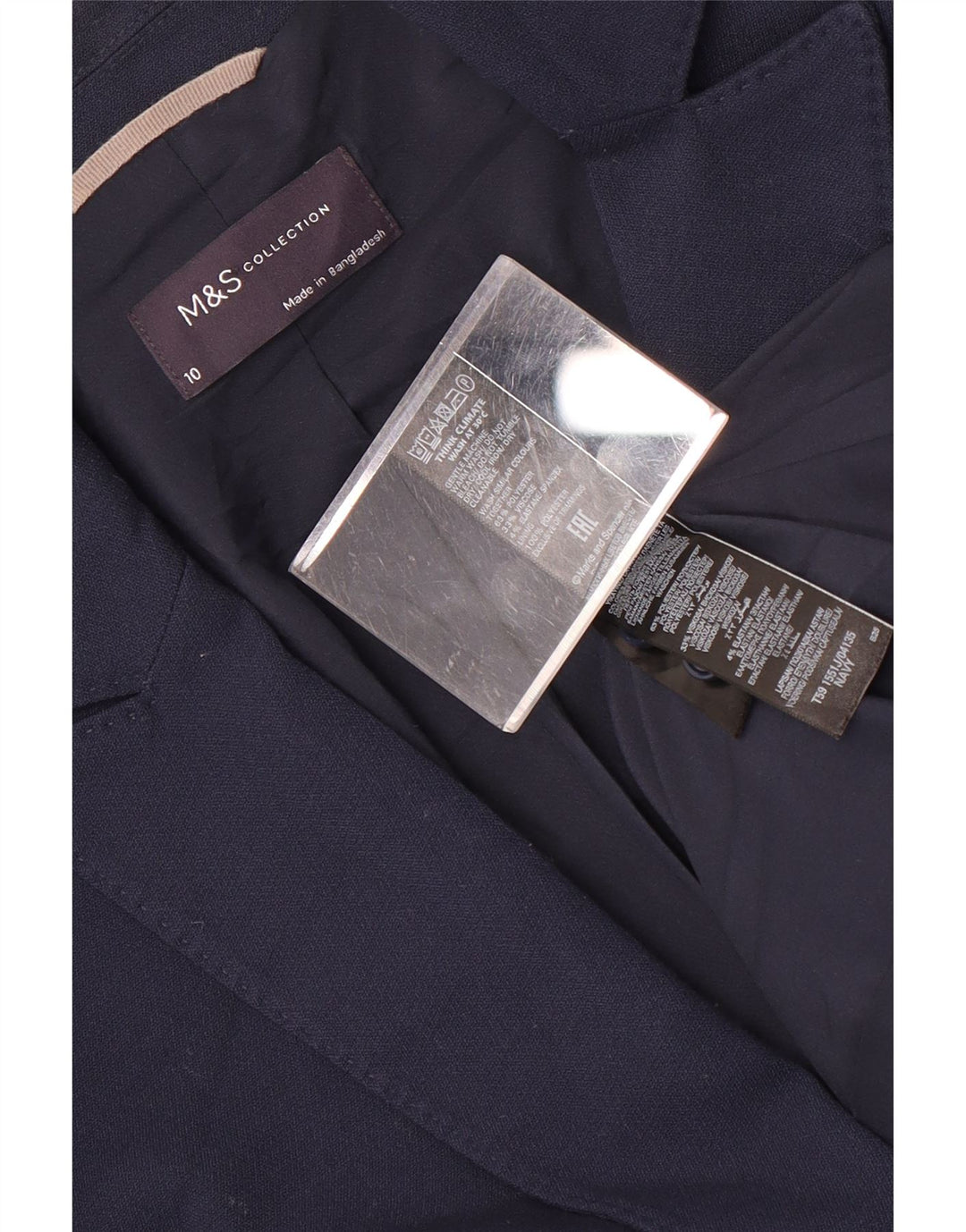 Marks & Spencer Damen-Blazer mit 1 Knopf, Gr. 10, Marineblau