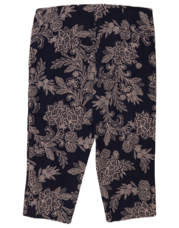 Marks & Spencer Womens Abstract Pattern Capri Trousers UK 16 Large W34 L19
