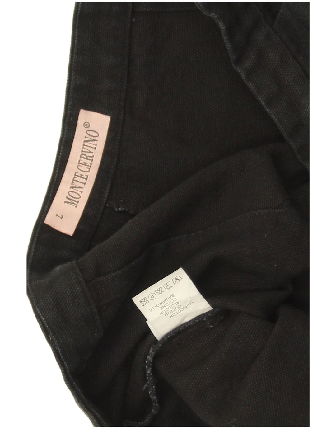 Vintage Damen Chino-Shorts mit Grafik, groß, W30, schwarze Baumwolle