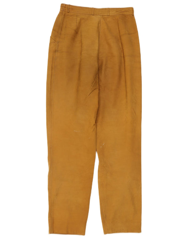 Vintage Damen Lederhose mit hoher Taille IT 42 Medium W26 L30 Beige