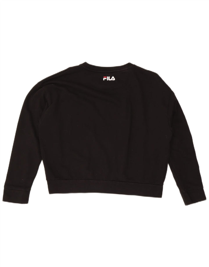 FILA Damen-Pullover, übergroß, Crop Graphic, Sweatshirt, Gr. 10, Größe S, Schwarz