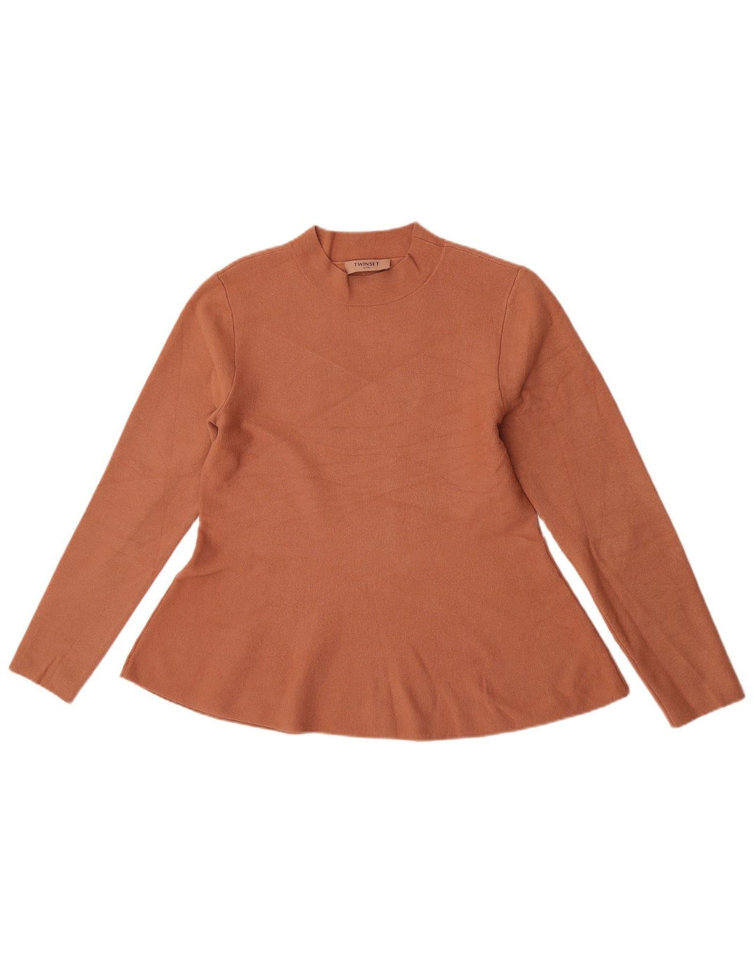 Twinset Damen Top Langarm UK 12 Mittelbraun