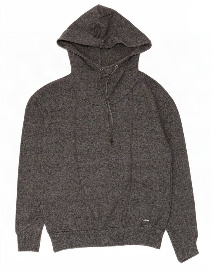 Freddy Damen Kapuzenpullover UK 12 Mittelgraue Baumwolle
