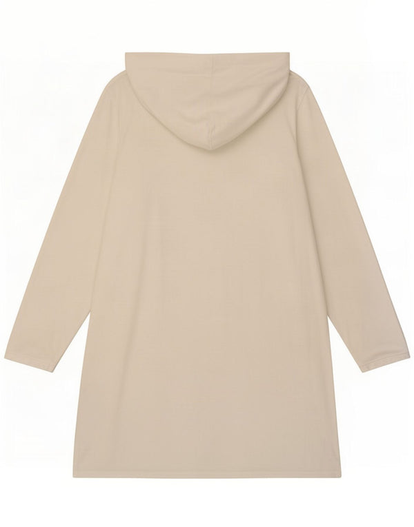 Tommy Hilfiger Damen Hoodie-Kleid UK 14 Mittelweiße Baumwolle