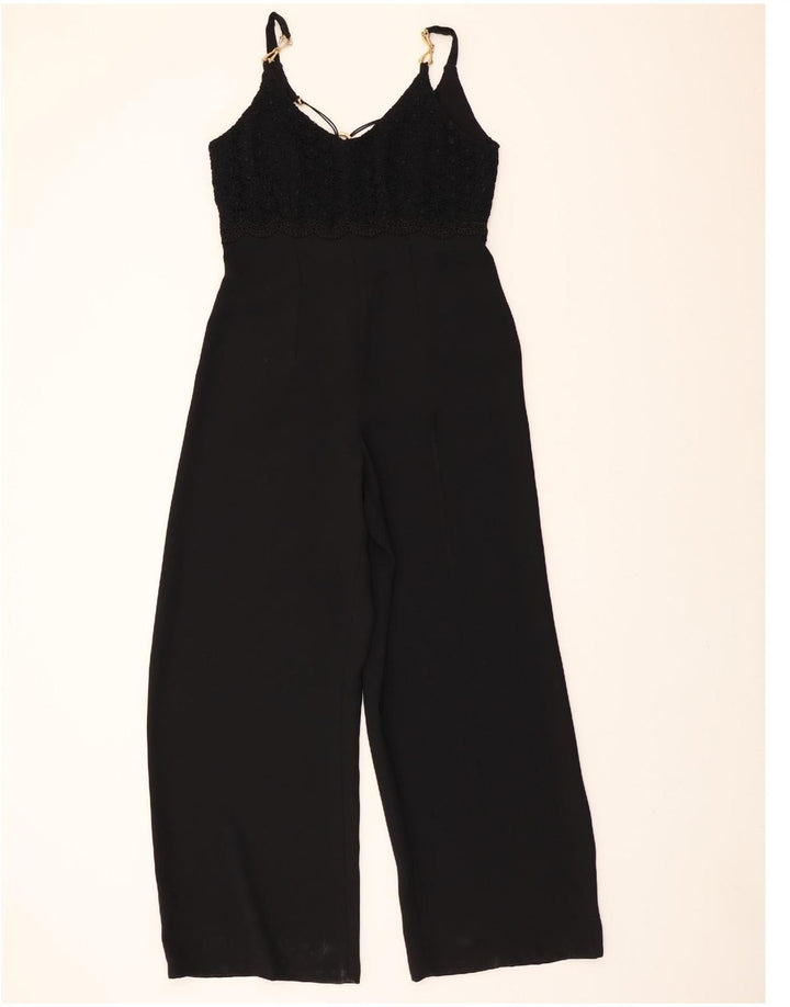 VINTAGE Womens Jumpsuit UK 12 Medium  Black Vintage Vintage and Second-Hand Vintage from Messina Hembry 