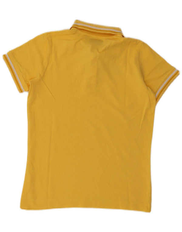 Kappa Damen Poloshirt UK 14 Large Gelb gestreift