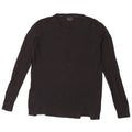 Massimo Dutti Damen-Pullover mit Rundhalsausschnitt, UK 14, mittlere schwarze Baumwolle