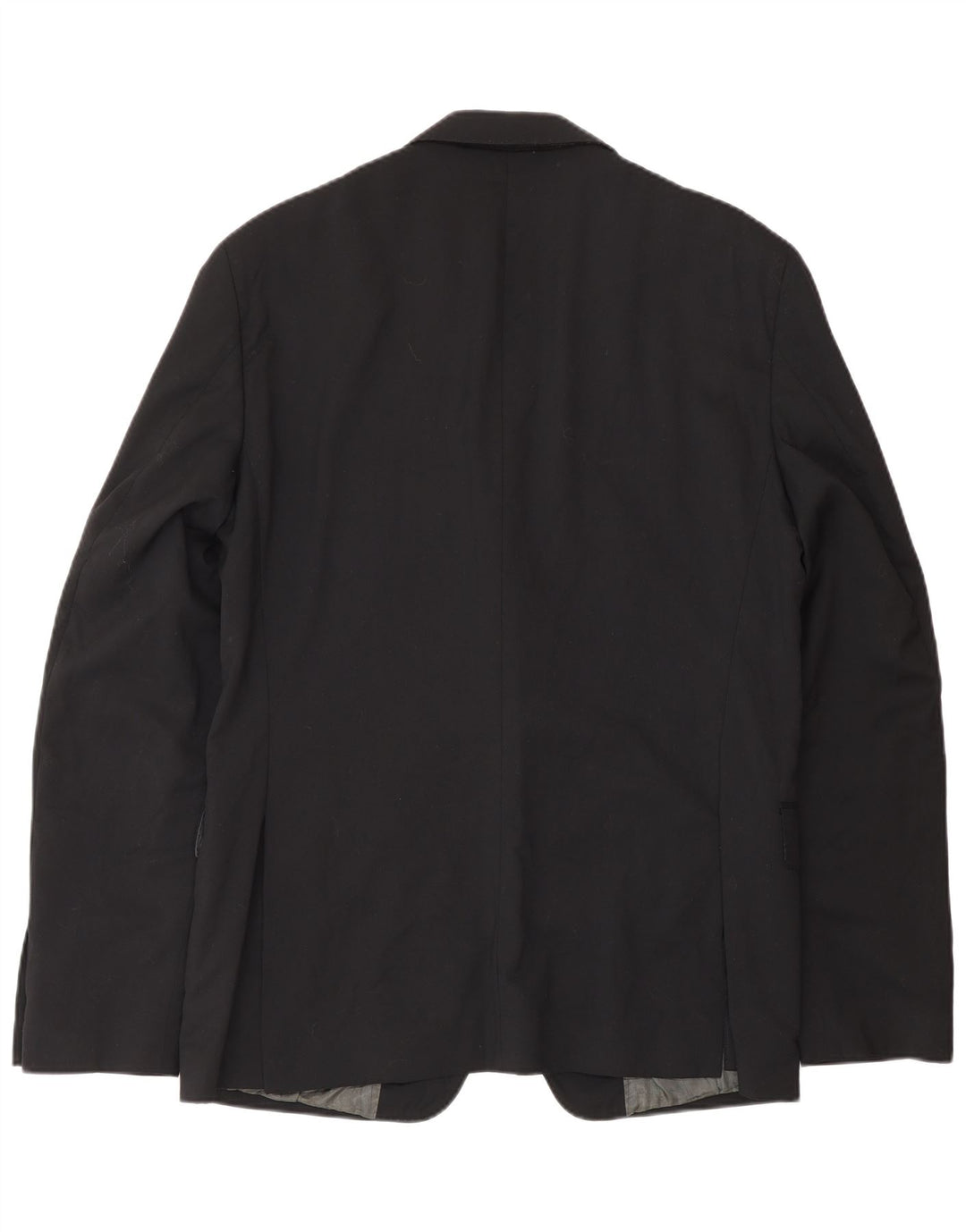 Calvin Klein Herren 2-Knopf-Blazerjacke IT 52 XL Schwarze Schurwolle