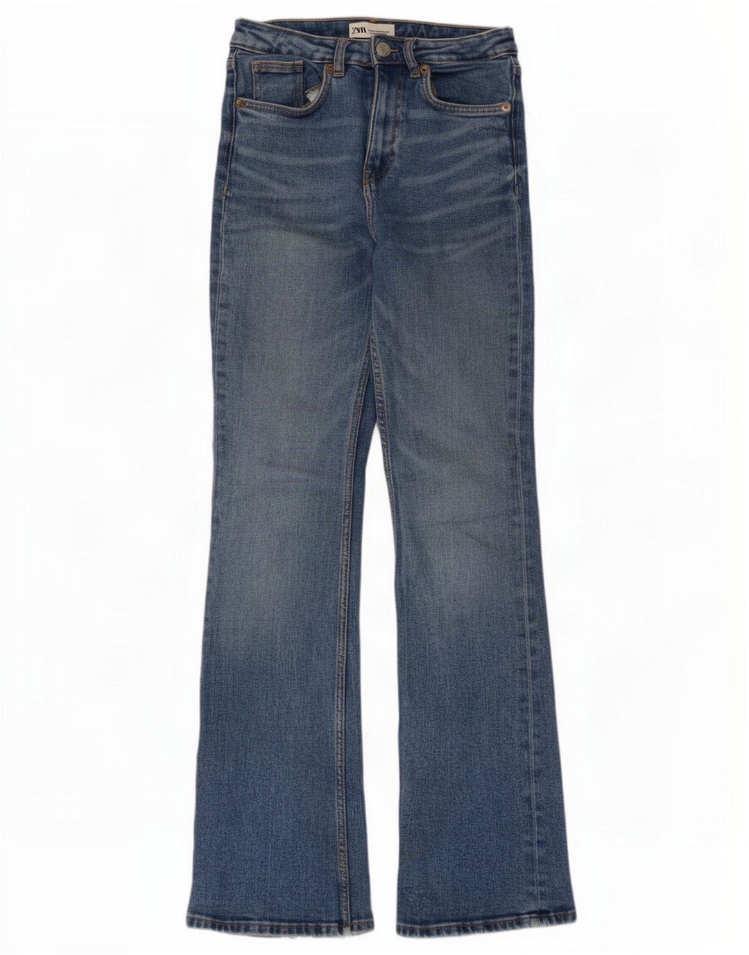 Zara Damen Schlagjeans EU 36 XS W26 L31 Blau