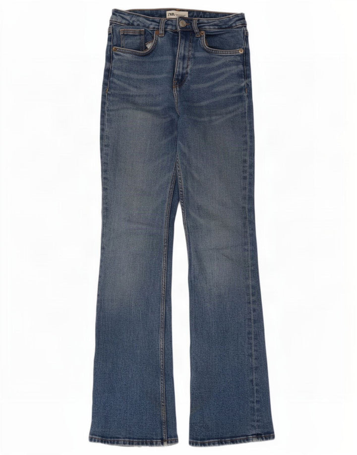 Zara Damen Schlagjeans EU 36 XS W26 L31 Blau