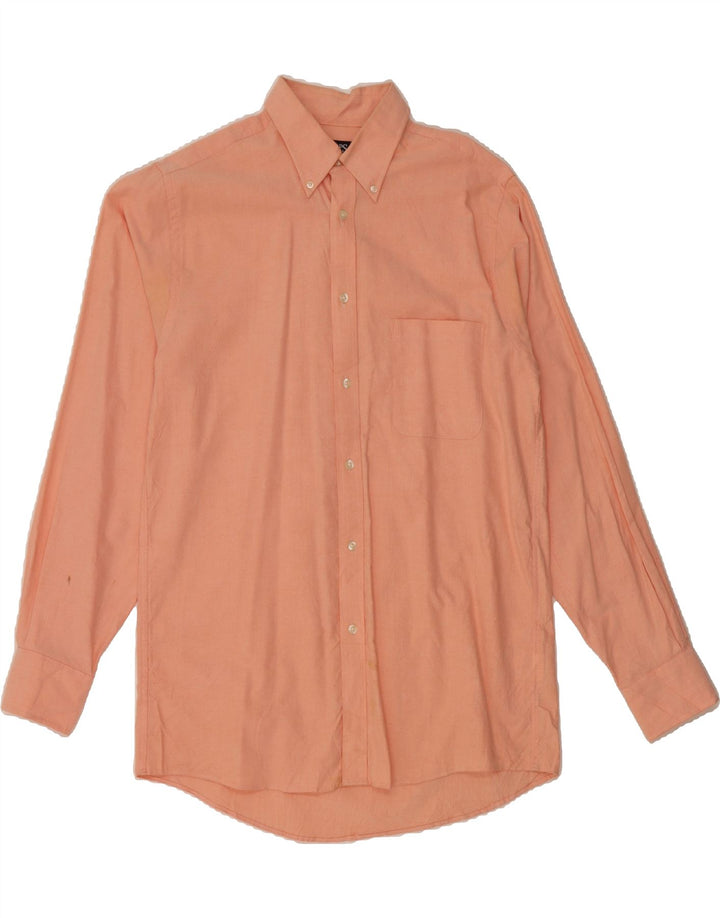 CHAPS Mens Classic Fit Shirt Size 15 1/2 Medium Orange Cotton Vintage Chaps and Second-Hand Chaps from Messina Hembry 