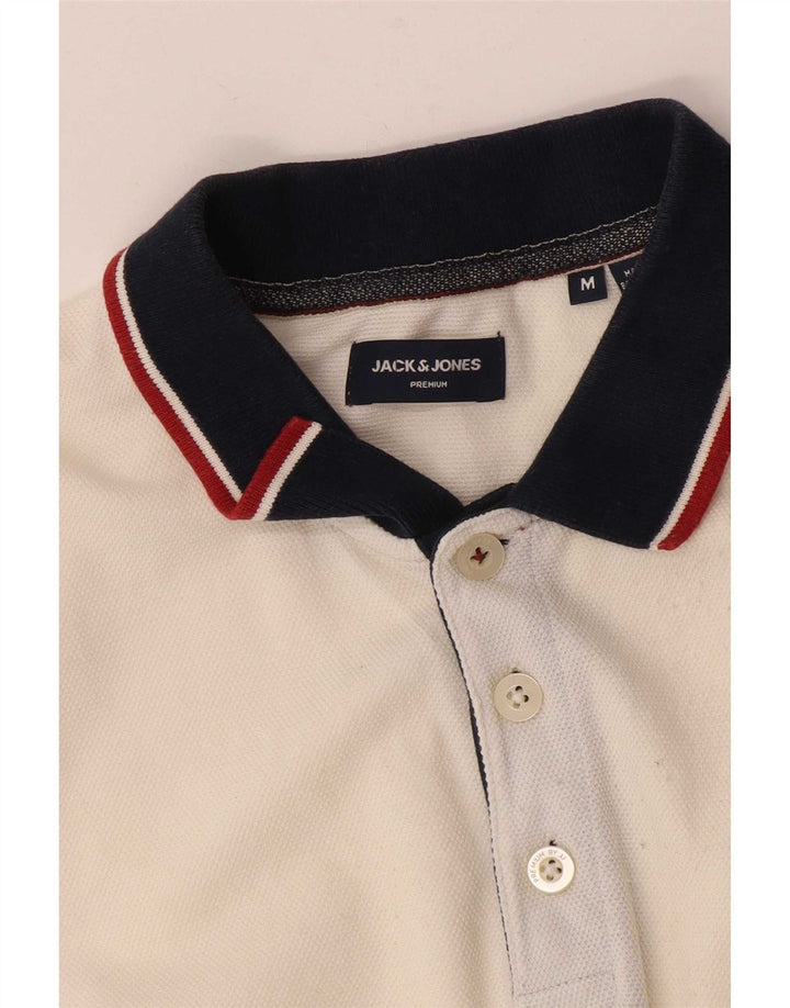 Jack & Jones Herren-Poloshirt, Mittelweiß, Farbblock