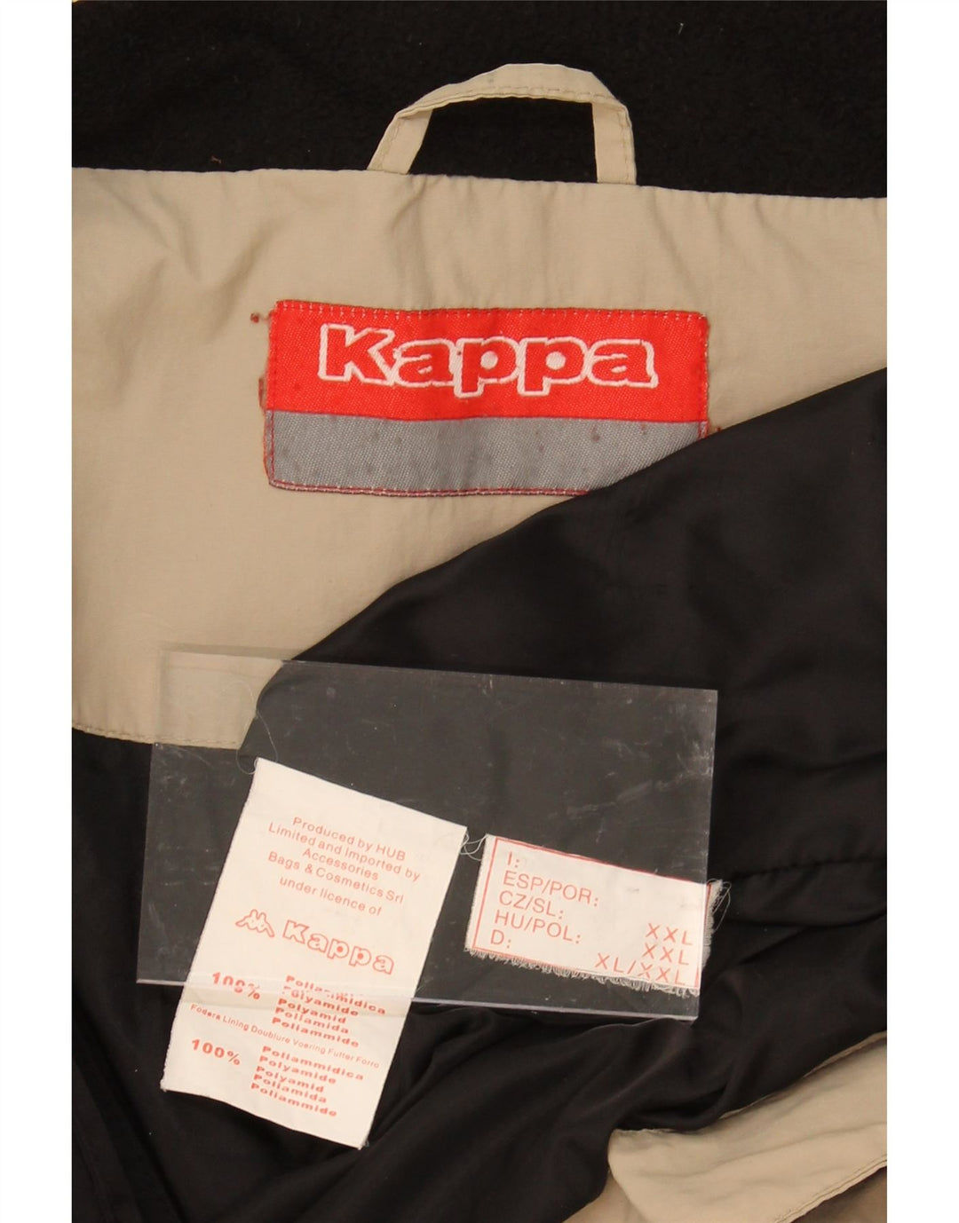 KAPPA Mens Windbreaker Jacket UK 44 2XL Black Colourblock Polyamide Vintage Kappa and Second-Hand Kappa from Messina Hembry 