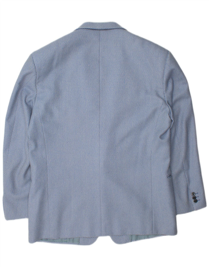 Pal Zileri Herren-Blazer mit 2 Knöpfen, IT 54, 2XL, blaue geometrische Wolle