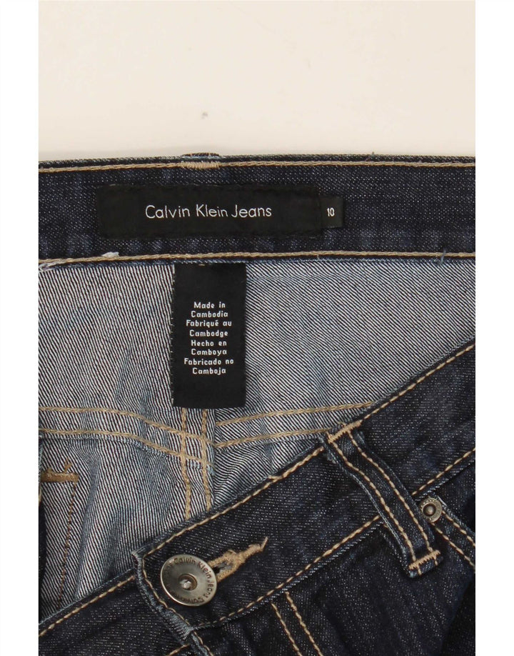 Calvin Klein Damen Flared Jeans US 10 Large W33 L29 Marineblaue Baumwolle