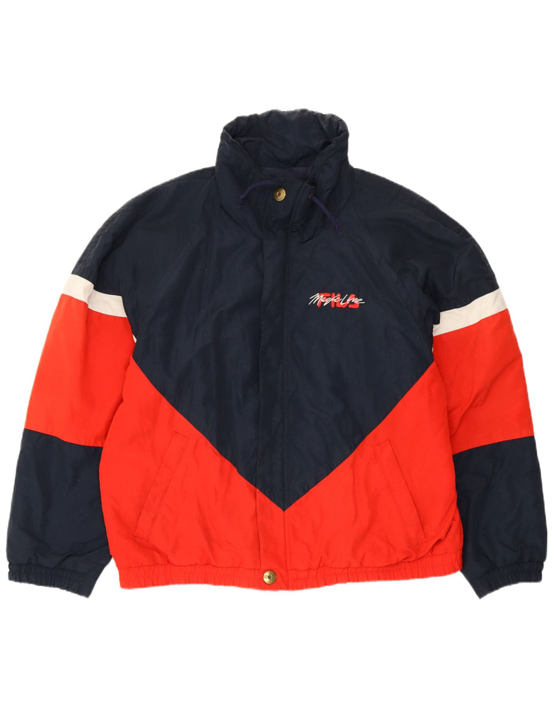 FILA Herren Magic Line Wattierte Jacke UK 42 XL Marineblau Farbblock