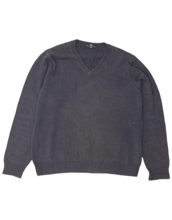 Marks & Spencer Herren Blue Harbour Pullover mit V-Ausschnitt Mittelblau