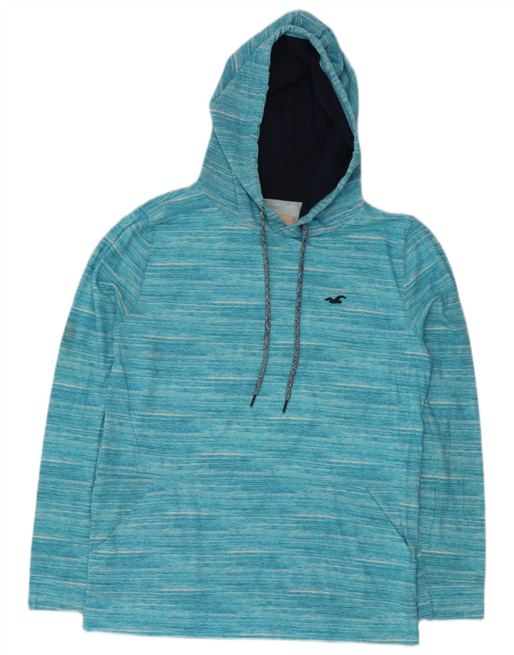 HOLLISTER Herren-Kapuzenpullover aus mittelblau gesprenkelter Baumwolle