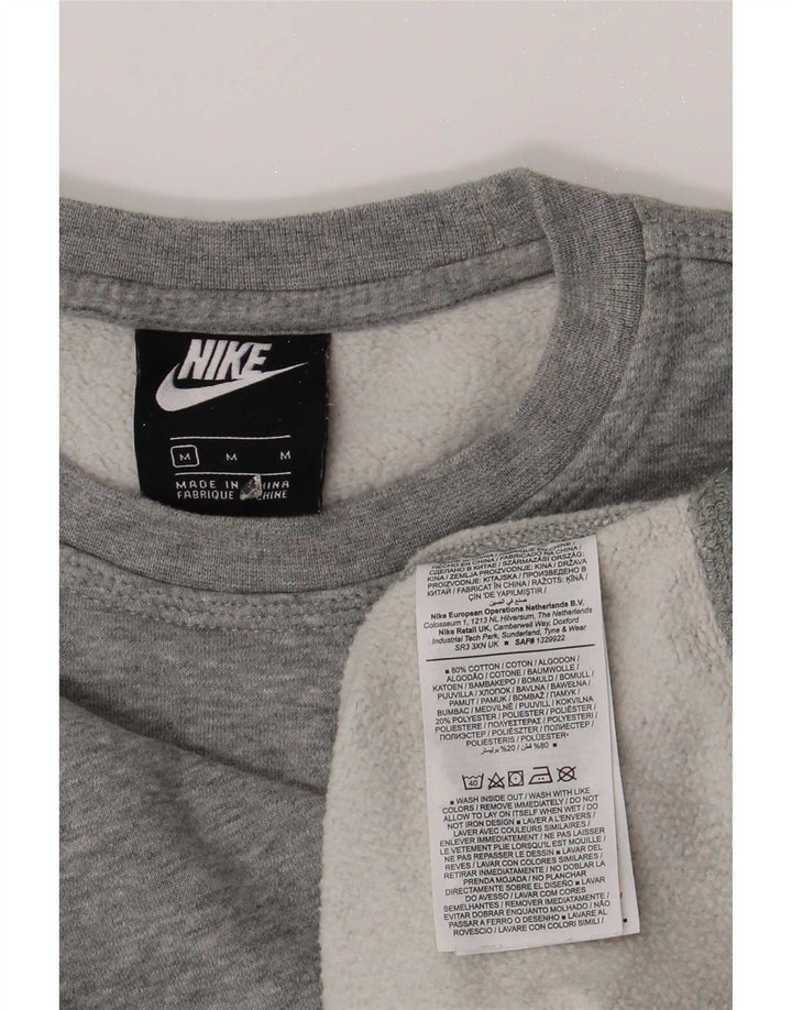 Nike Herren-Sweatshirt-Pullover aus mittelgrau gefleckter Baumwolle