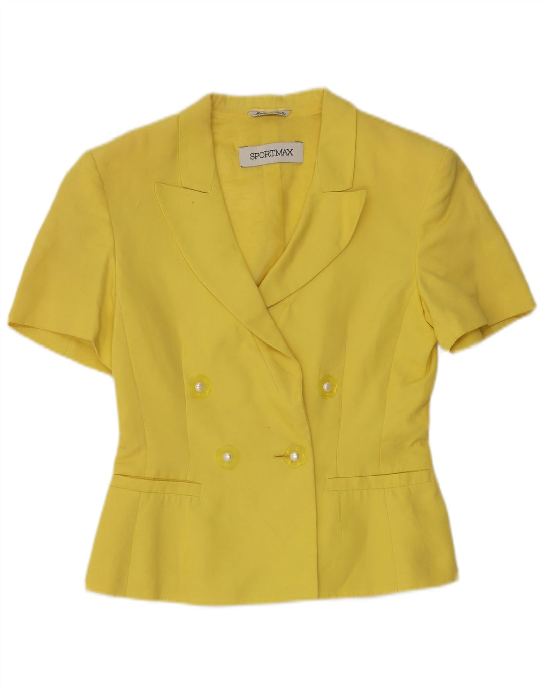 Sportmax Damen-Blazer mit kurzen Ärmeln, Gr. 10, klein, Gelb