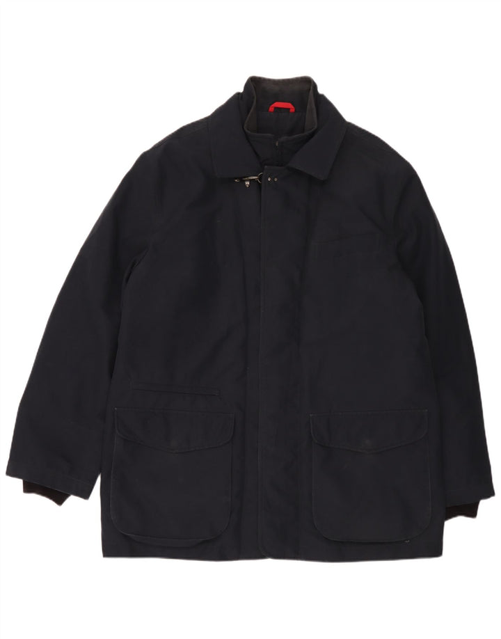 Fay Herren-Windbreaker-Mantel, UK 42, XL, Marineblau, Polyester