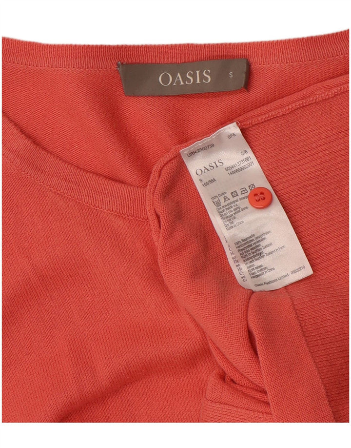 Oasis Damen-Cardigan-Pullover UK 10 Small Rosa Baumwolle