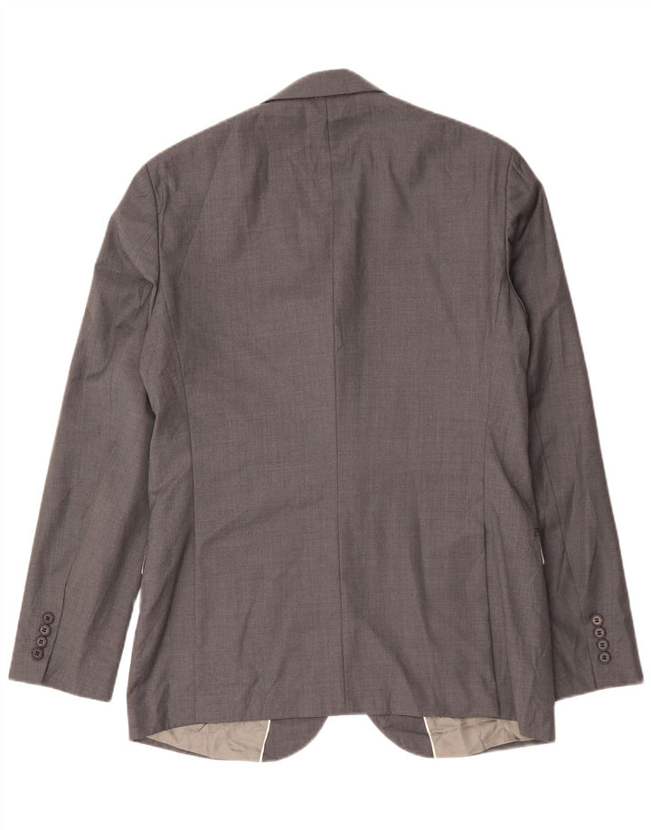 French Connection Herren-Blazer mit 2 Knöpfen, schmale Passform, Größe 52, XL, graue Wolle
