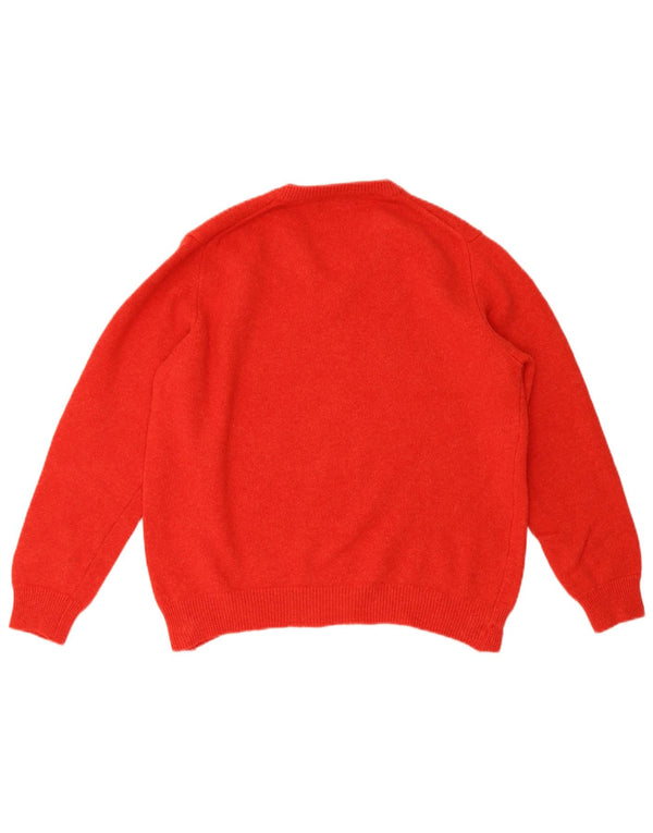 Henry Cottons Damen-Pullover mit V-Ausschnitt, UK 18, XL, rote Wolle