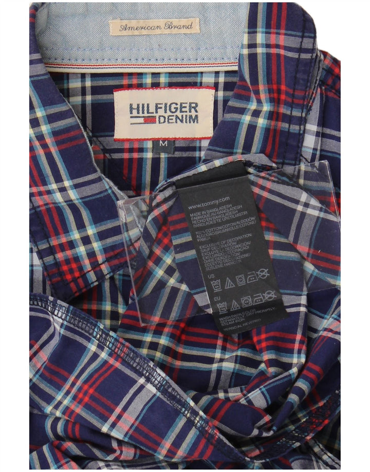 Tommy Hilfiger Herren-Hemd, mittelblau, kariert, Baumwolle