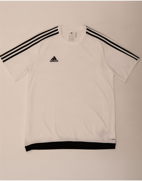 Adidas Herren Climalite T-Shirt Top XL Weiß Colourblock Polyester