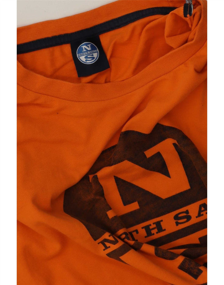 North Sails Herren Grafik-T-Shirt-Oberteil Mittelorange