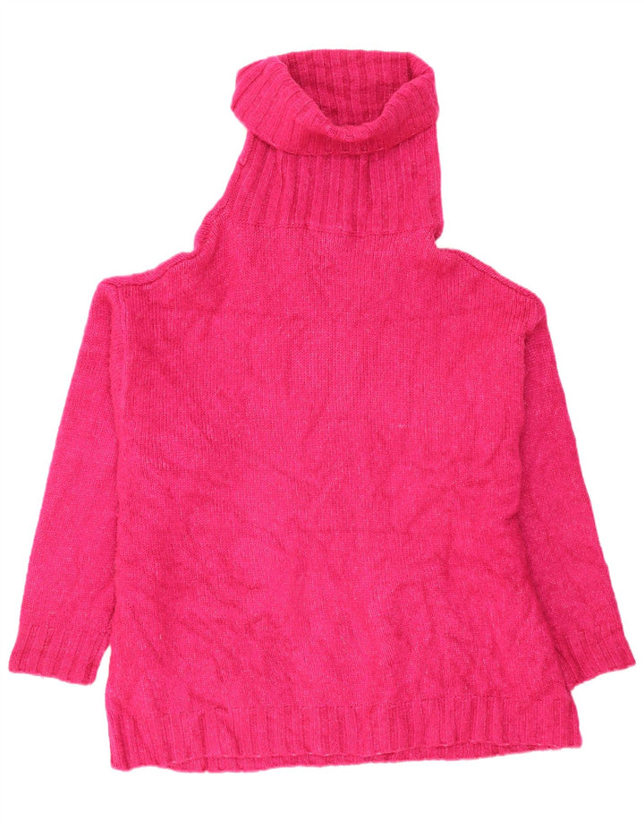 Übergroßer Rollkragenpullover von Zara für Damen, Gr. 14, Mittelrosa, Acryl