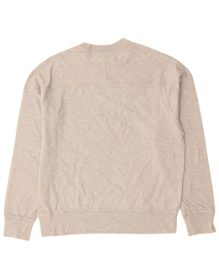 J. CREW Herren-Sweatshirt-Pullover aus mittelgrauer Baumwolle
