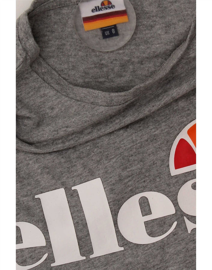 Ellesse Womens Graphic T-Shirt Top UK 8 Small Grau