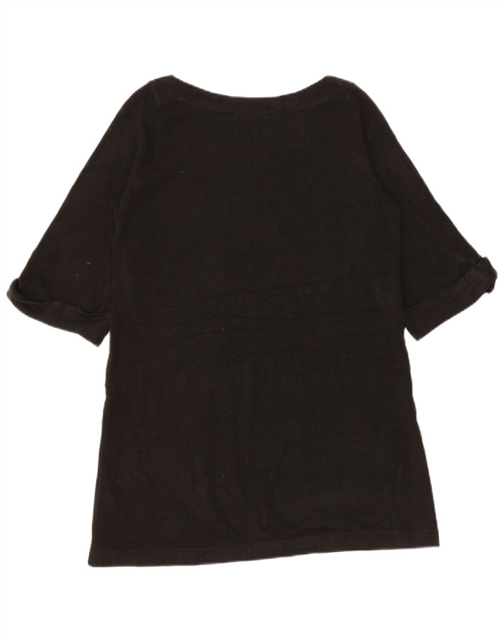 Marks & Spencer Damen-Pullover mit 1/2-Ärmeln und U-Boot-Ausschnitt, Gr. 12, Mittelblau