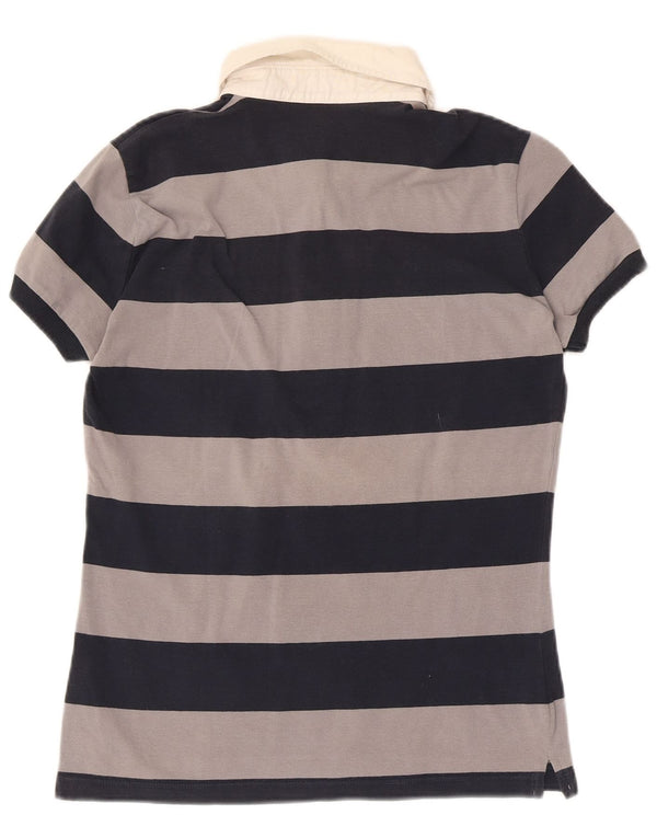 Henry Cottons Damen Poloshirt IT 48 XL grau gestreift aus Baumwolle