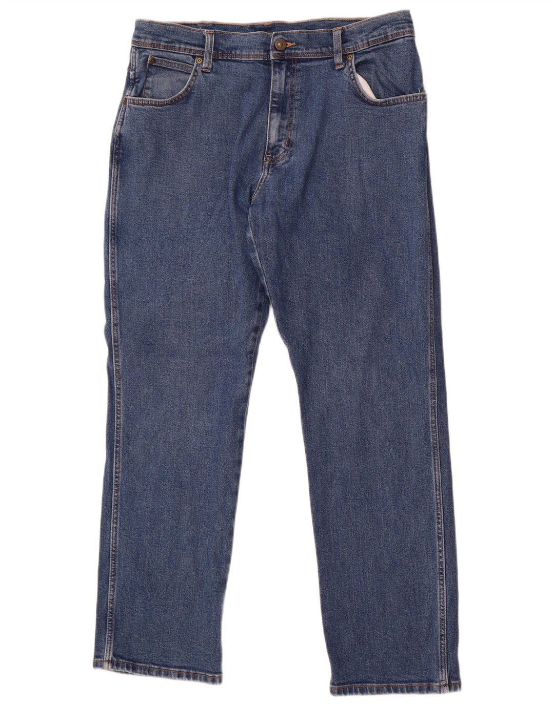 Wrangler Herren Regular Straight Jeans W36 L30 Blaue Baumwolle