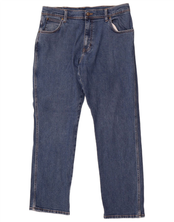 Wrangler Herren Regular Straight Jeans W36 L30 Blaue Baumwolle