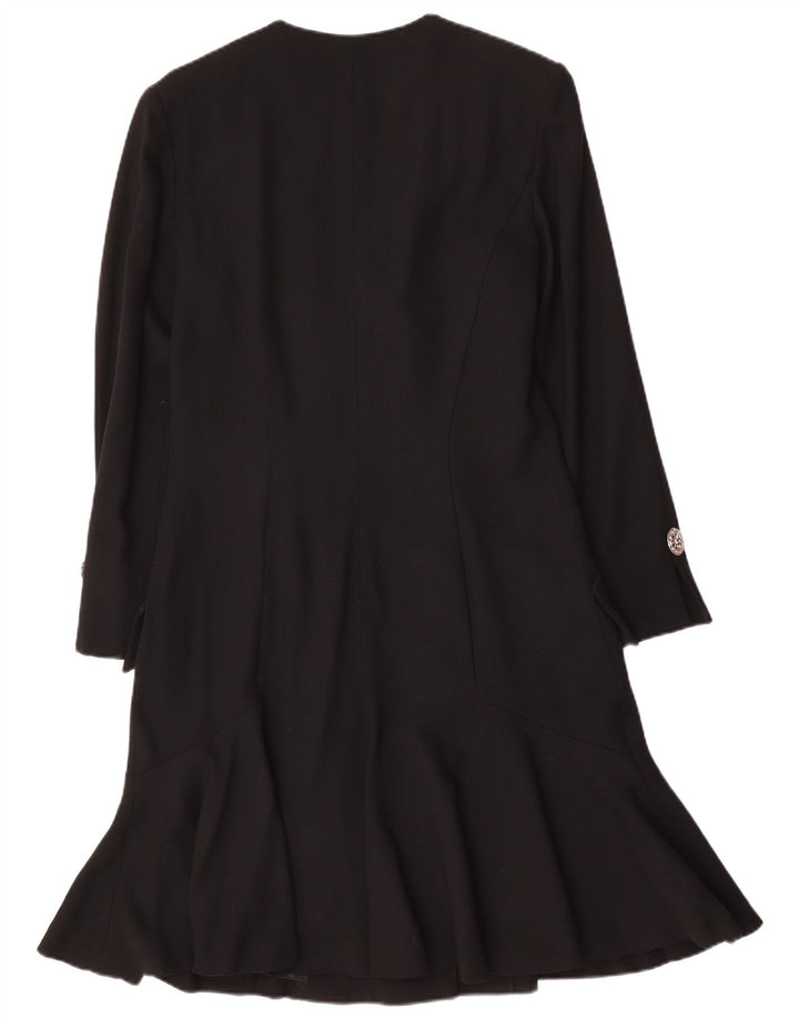 Soprano Damen Langarm-Hemdkleid UK 14 Mittelschwarze Wolle